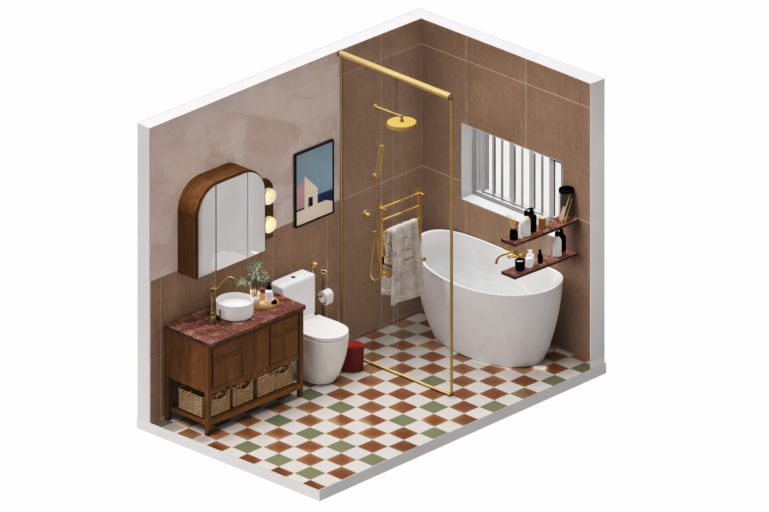 Isométrica do Banheiro Casal